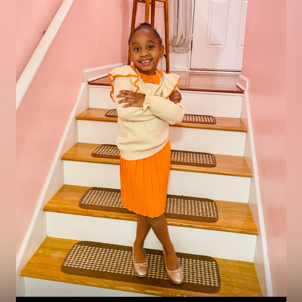 2PCS Sweater Tops Skirt Outfit Set Lovely fall winter knit sweater top size 5-6